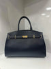 Italian Light Blue Leather Top Handle Bag