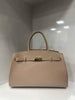 Italian Light Blue Leather Top Handle Bag