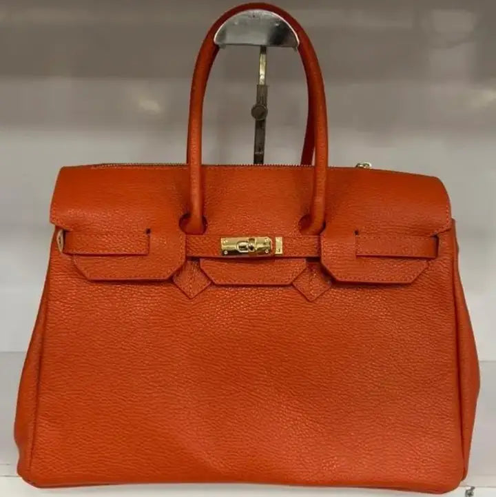 Sfo Leather Orange Handbag