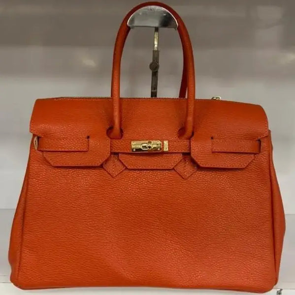 Sfo Leather Orange Handbag