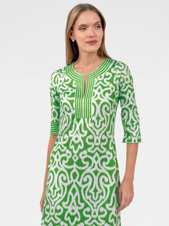 Gretchen Scott Split Neck Dress -Arabesque