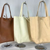 Summer Italian Leather Solid Tote