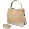 Techa Raffia & Leather Crossbody Bag